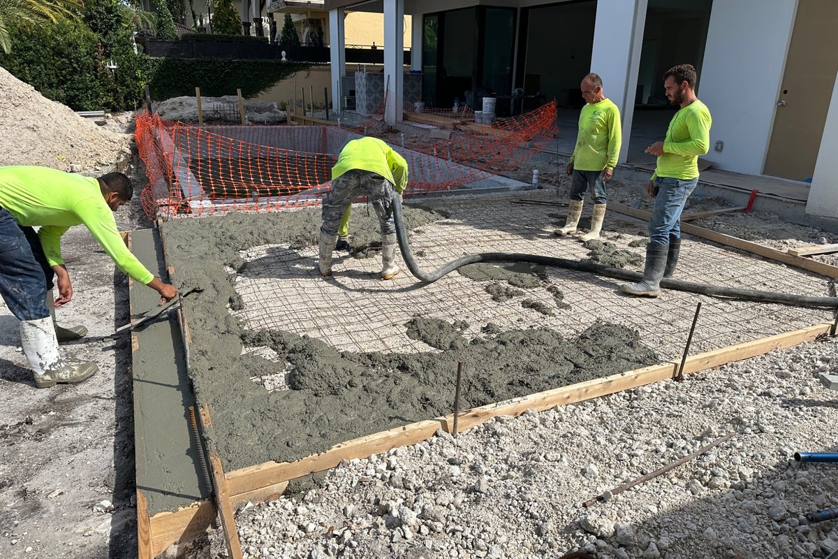 Concrete slab placement